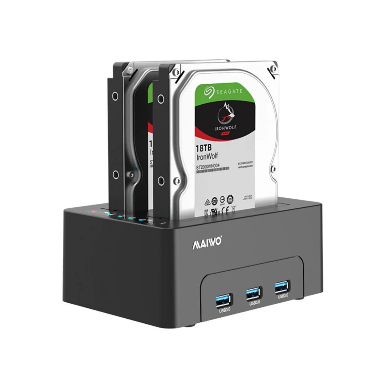 MAIWO MAIWO K3082H Dual Bay 2.5/3.5″ SATA Dock 36TB 3×USB 3.0 Hub — תמונת המוצר