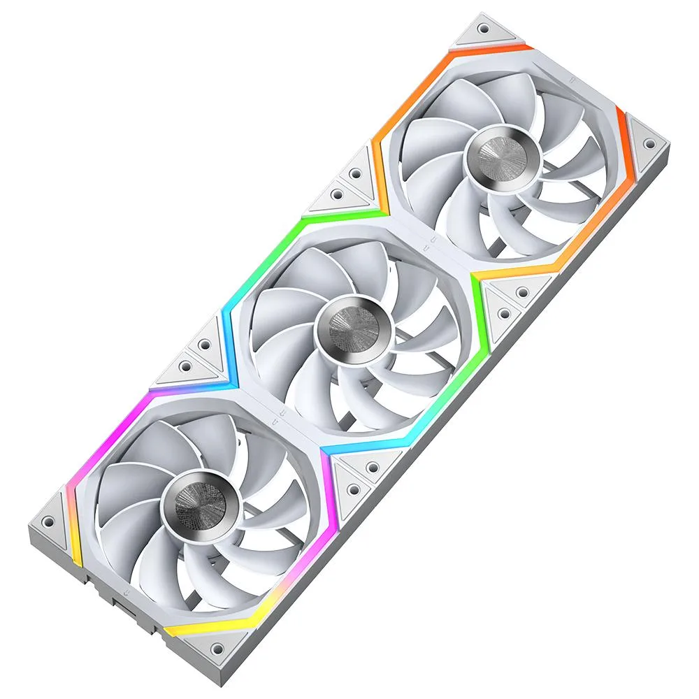 Jungle Leopard Jungle Leopard Galaxy 120mm Reverse Blade ARGB PWM Case Fan 3 Pack White — product photo