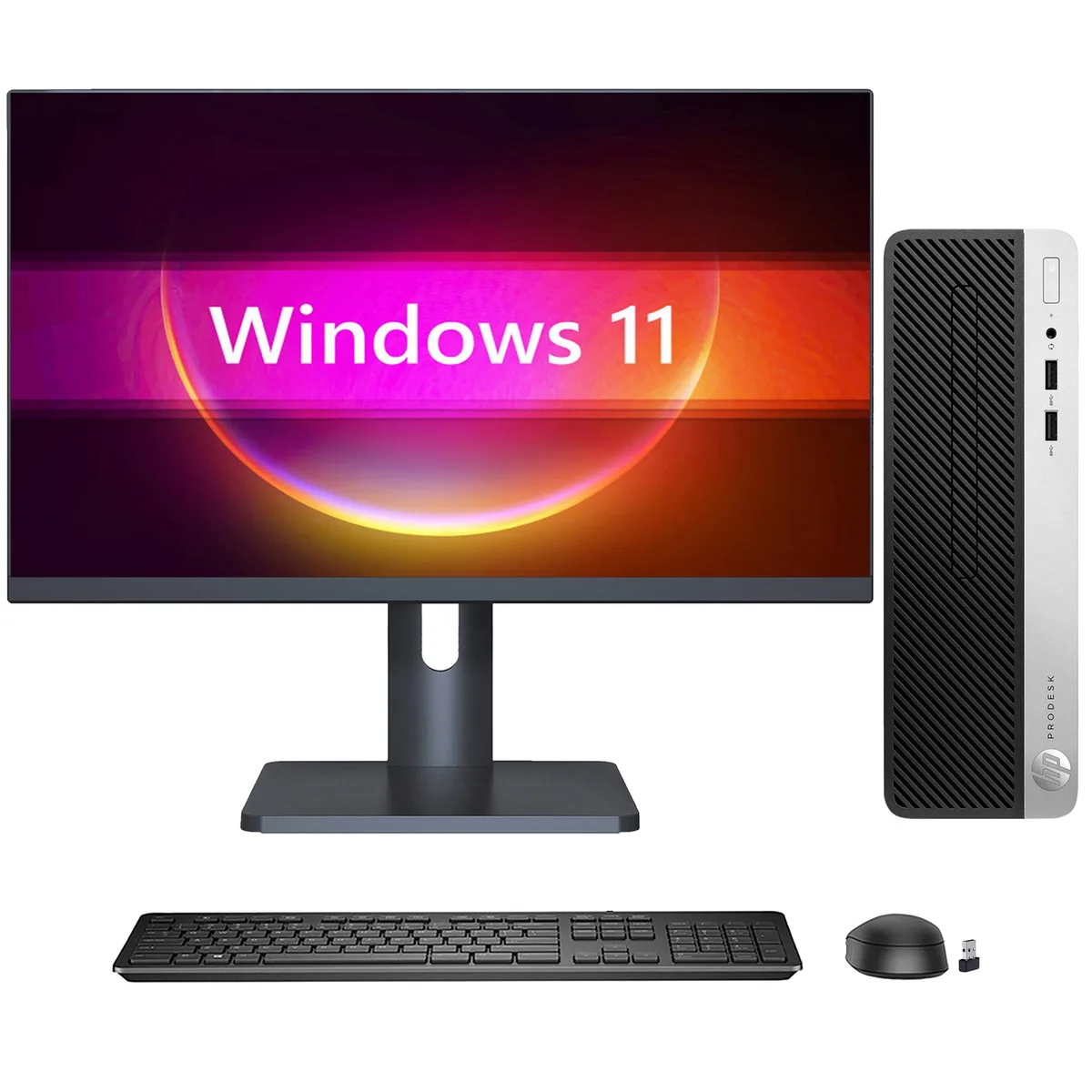 HP HP ProDesk 400 G5 SFF i3-8100 3.6GHz 16GB DDR4 1TB SSD 27" Monitor Win 11 Pro — photo du produit