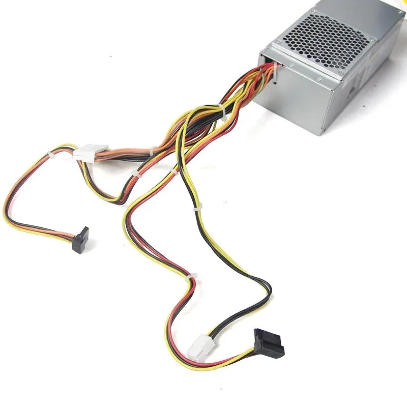 Rectangular ATX power supply unit with matte black metal casing and rear ventilation grille
