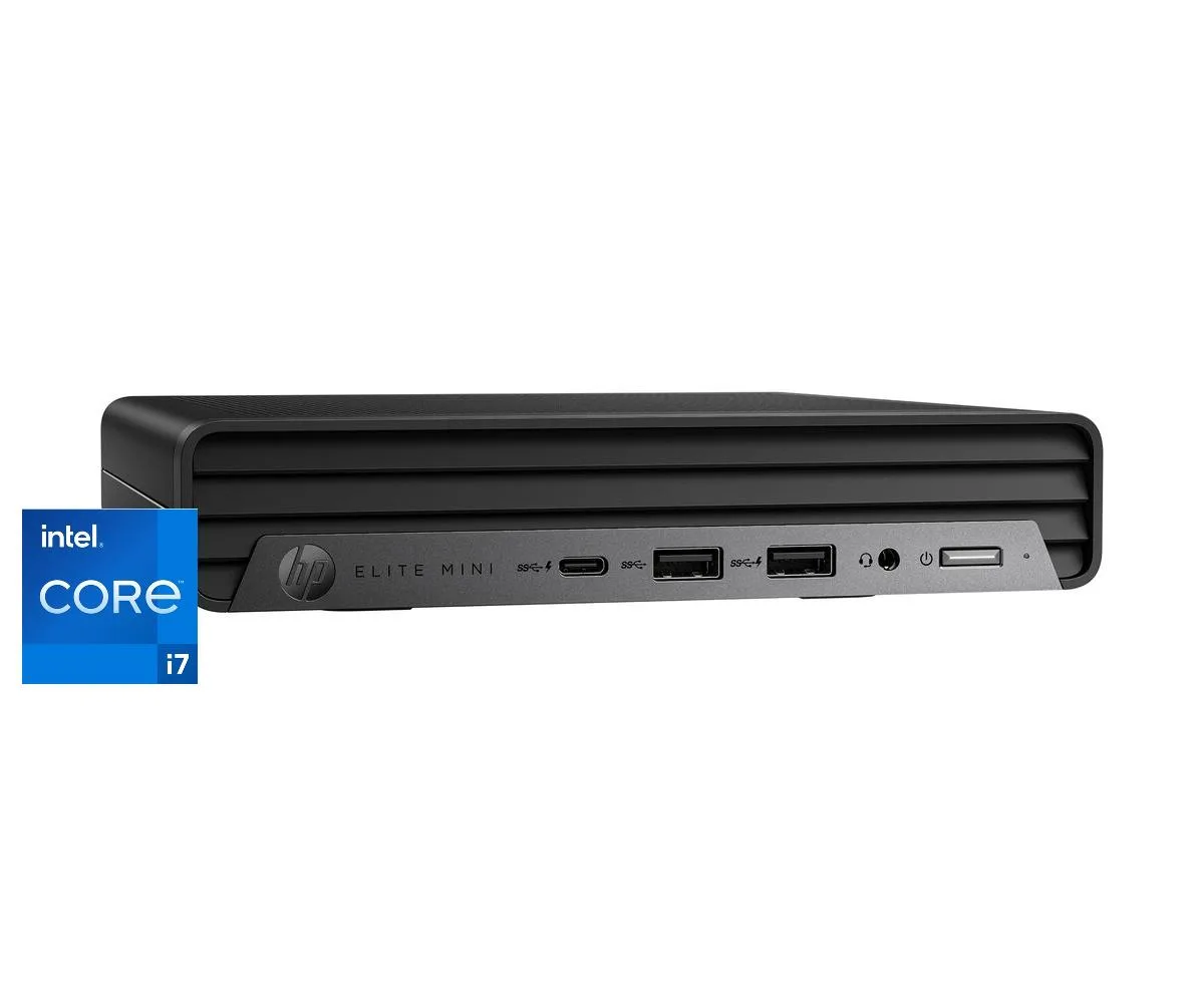 Small black Mini PC desktop with compact square form factor