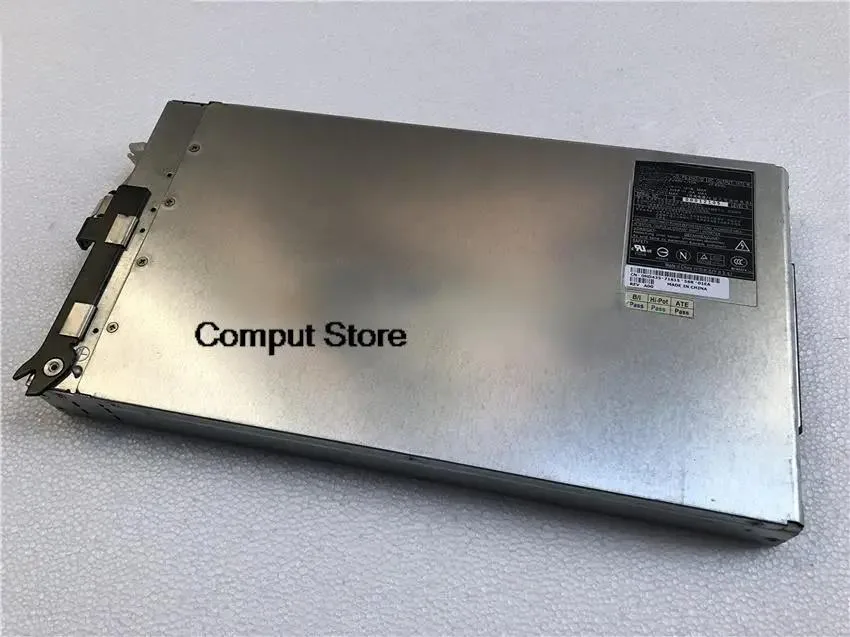 Rectangular silver server PSU with rear fan grille and power socket