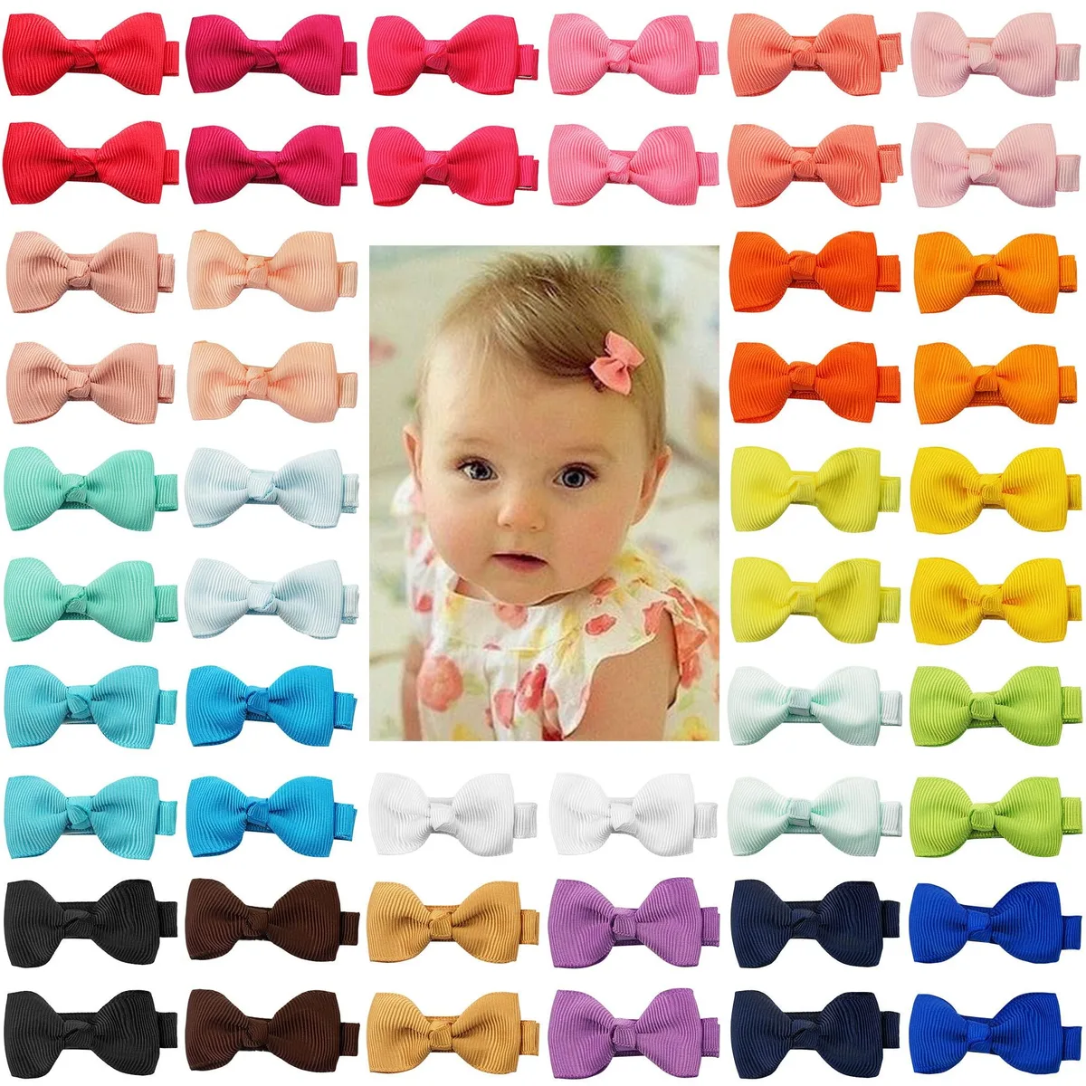 CÉLLOT CELLOT-XY9108 50pcs 2" baby bow hair pins — صورة المنتج