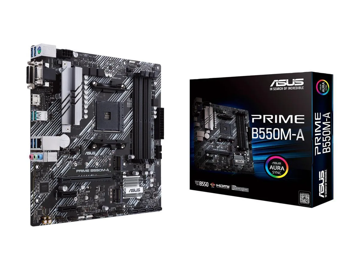 Green Micro ATX motherboard with silver heatsinks and black slots