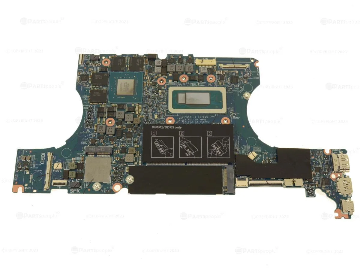 Dell laptop motherboard with RTX 3050 graphics and i5-12500H processor
