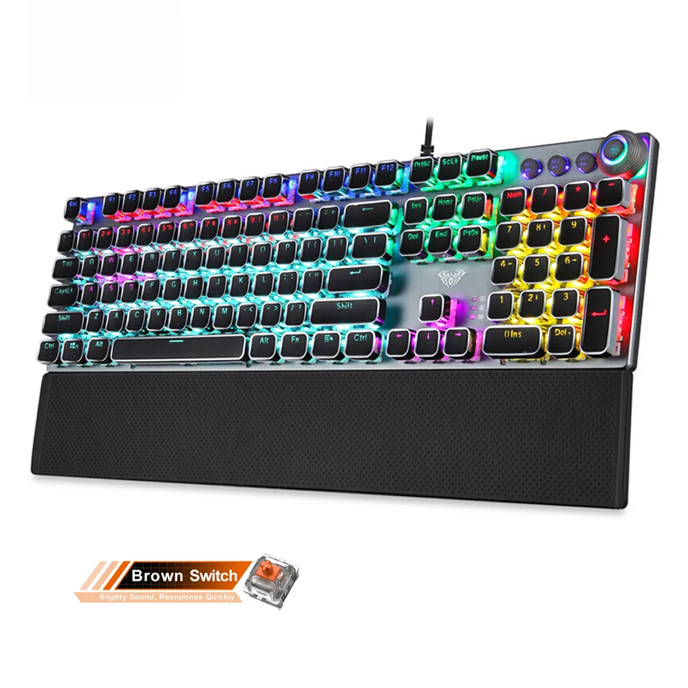AULA AULA F2088 Mechanical Gaming Keyboard Brown Switch 104 Keys — produktbild