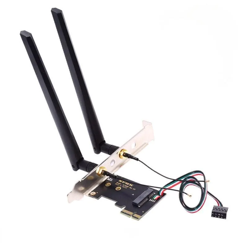 Vszerda Vszerda PCIe x1 to NGFF A+E/E-Key WiFi Adapter with Dual Antenna — product photo
