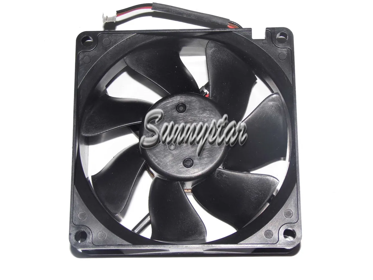 Black 80mm square CPU cooler with 3-pin connector