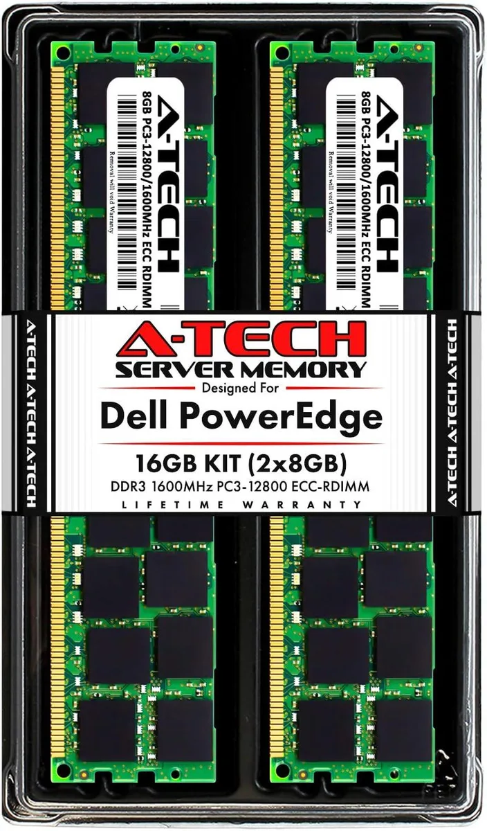 A-Tech A-Tech 16GB (2x8GB) DDR3 1600 ECC RDIMM 2Rx4 1.5V PowerEdge R320-R920 memory upgrade — 商品写真
