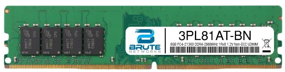 Brute Networks Brute Networks 8GB DDR4-2666 PC4-21300 1Rx8 1.2V Non-ECC UDIMM — product photo