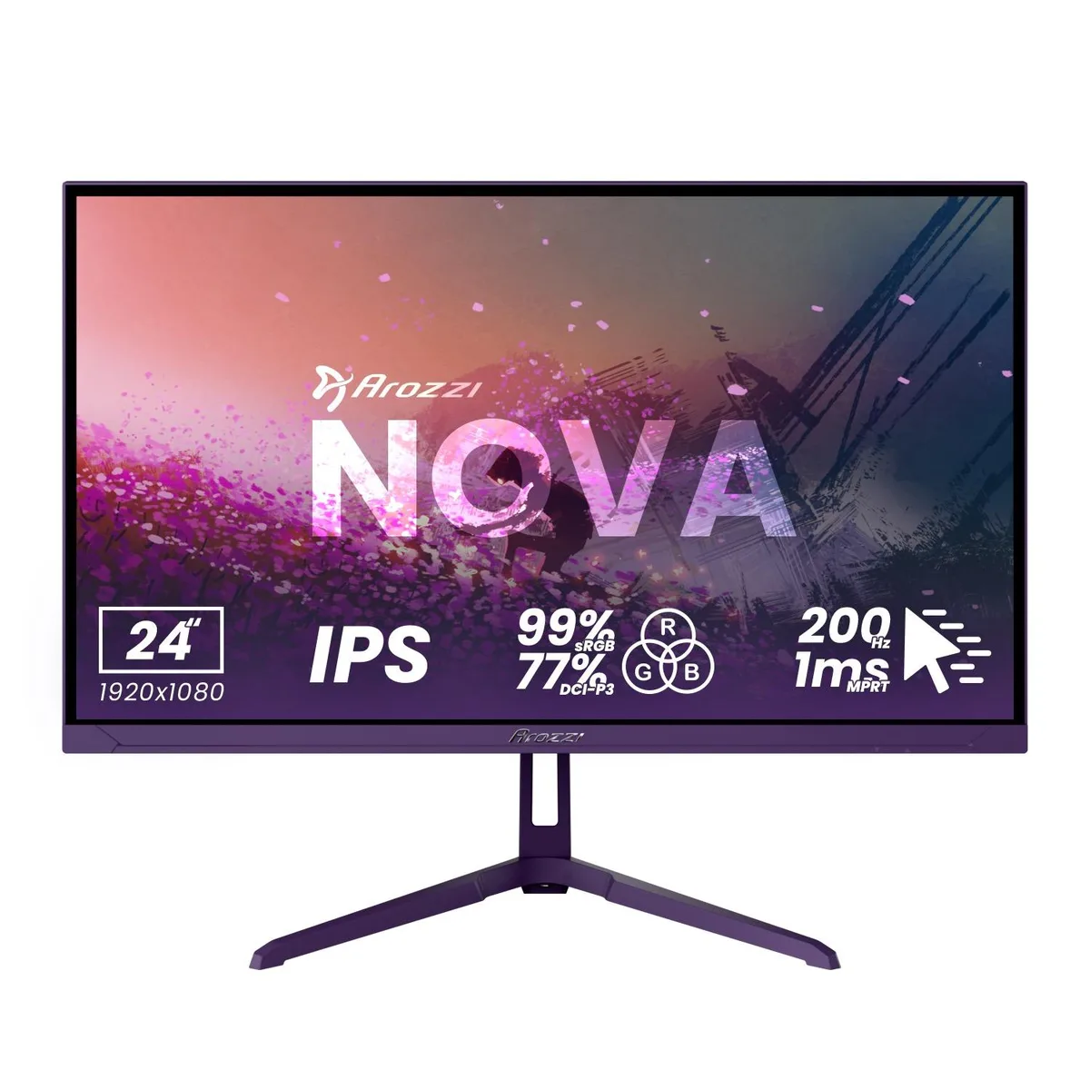 Arozzi Arozzi Nova 24" 200Hz gaming monitor Purple — product photo