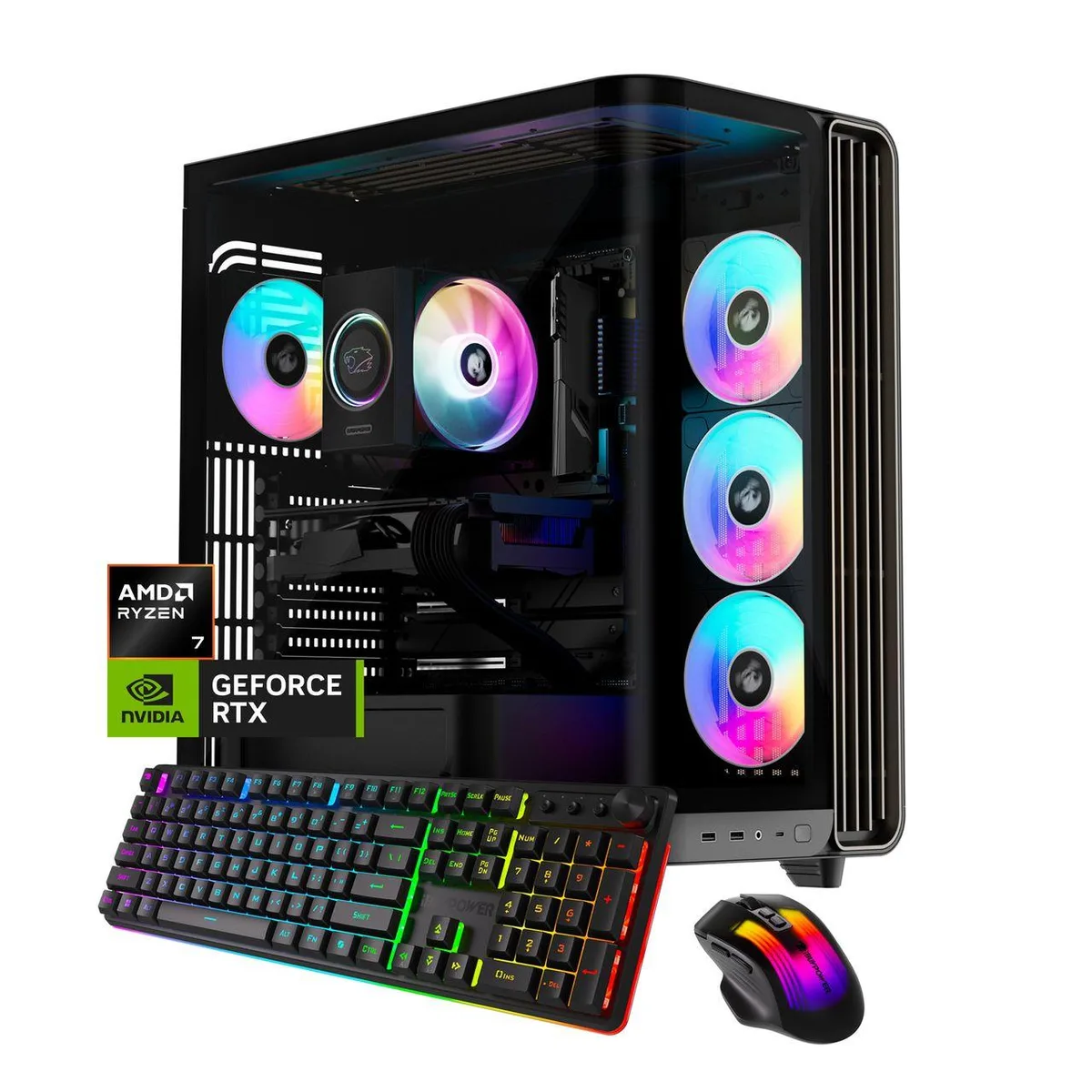 iBUYPOWER iBUYPOWER Trace Gaming PC Ryzen 7 9700F RTX 5060Ti 16GB 16GB DDR5 1TB NVMe Black — fotografia produktu