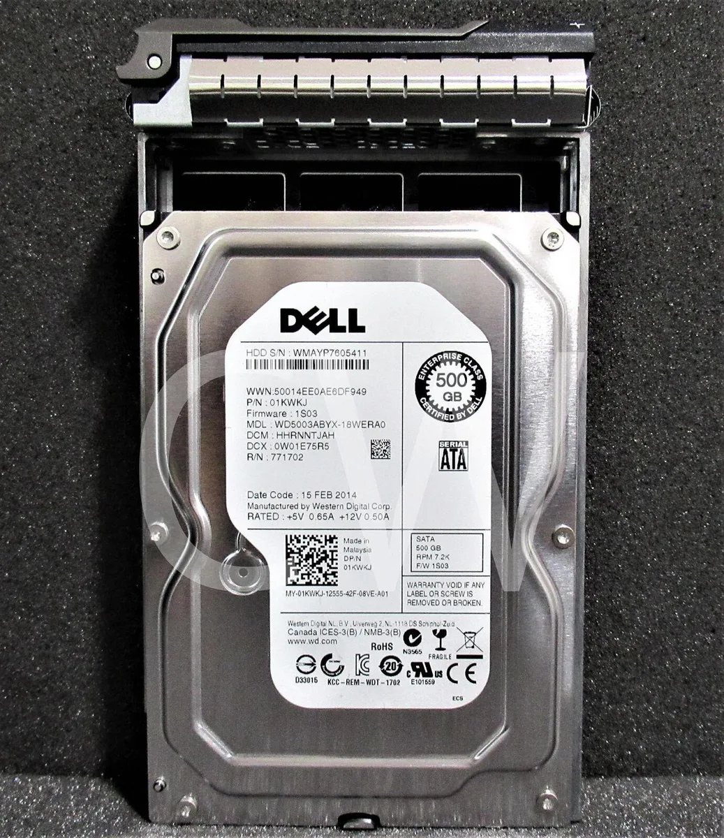 DELL DELL 1KWKJ WD5003ABYX 500GB 7200RPM 3.5" SATA internal hard drive with tray — 商品写真