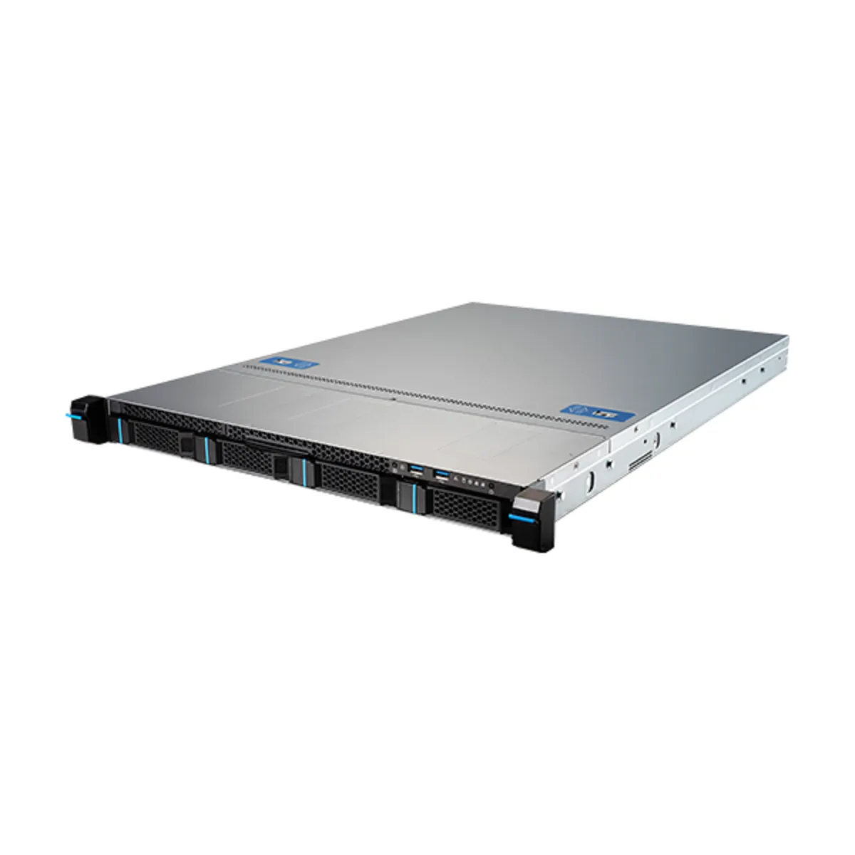 1U rack server barebones chassis, silver metal finish
