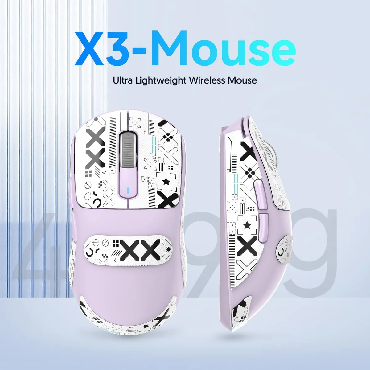 Black ultralight gaming mouse with 16 buttons and ergonomic right-hand shape
