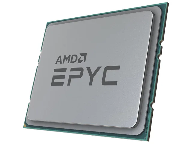Square green ceramic processor with gold contacts and silver metal heatspreader, SP3 socket form factor