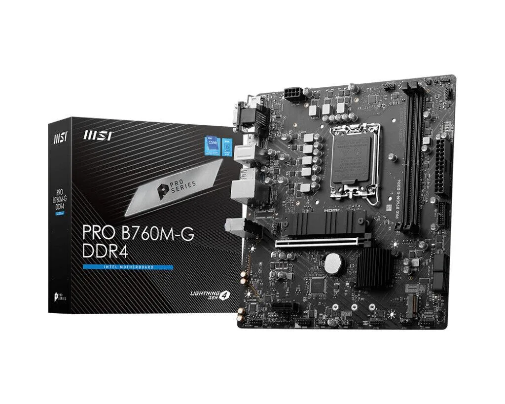 Green mATX motherboard with silver heatsinks and black PCIe slots