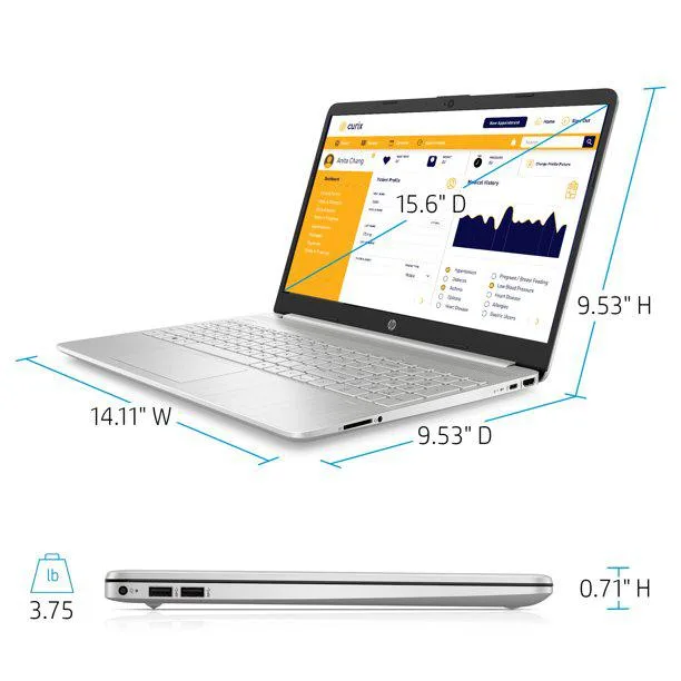 HP HP 15-dy2132wm laptop 15.6" FHD touch Core i3-1115G4 8GB 256GB Silver Windows 10 — foto do produto