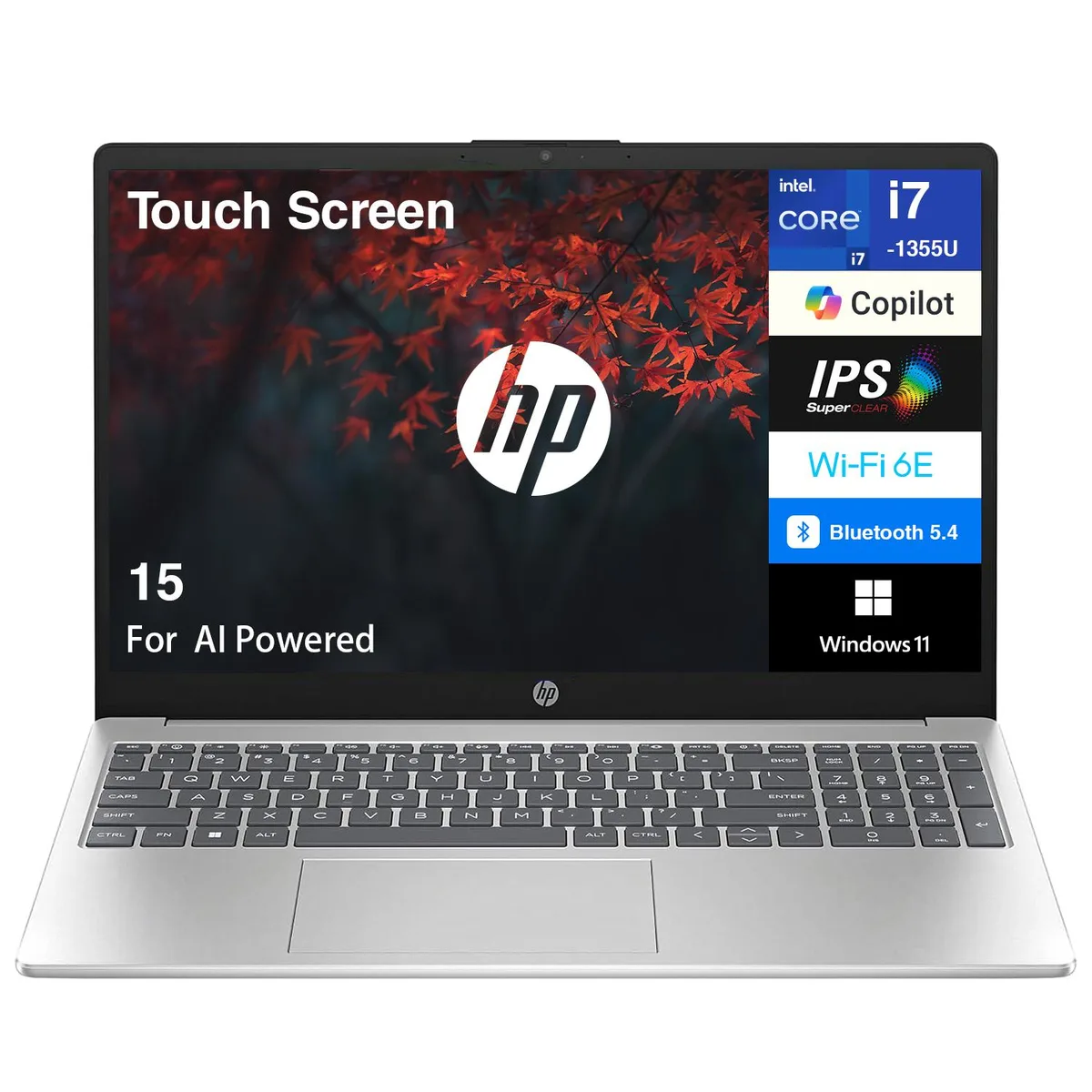 HP HP 15 i7-1355U 64GB DDR4 1TB PCIe SSD 15.6" Touchscreen Silver — product photo