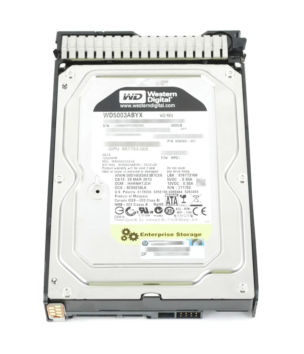 HP HP WD5003ABYX-70CZLA0 500GB 7200 RPM SATA 3.5" internal hard drive — 제품 사진