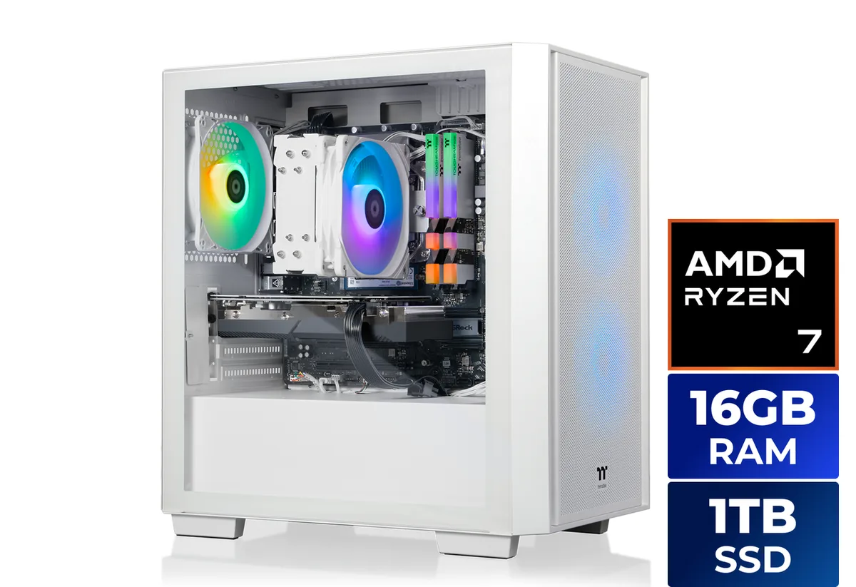 Thermaltake Thermaltake N16S-B550-R76-LCS gaming PC Ryzen 7 5700 16GB DDR4 1TB Radeon RX 7600 — product photo