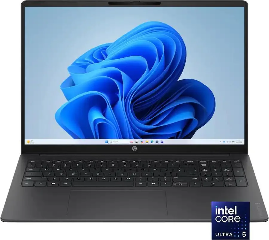 HP HP OmniBook 3 laptop, Core Ultra 5 225U, 8GB RAM, 512GB SSD, 16" WUXGA touchscreen, Mica Silver — product photo
