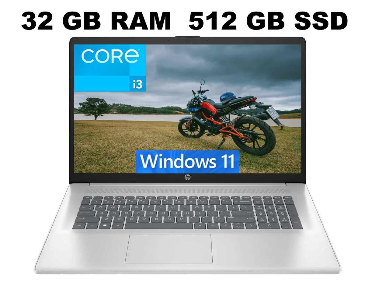 HP HP 17 laptop i3-1215U 32GB 512GB 17.3" FHD Silver — product photo