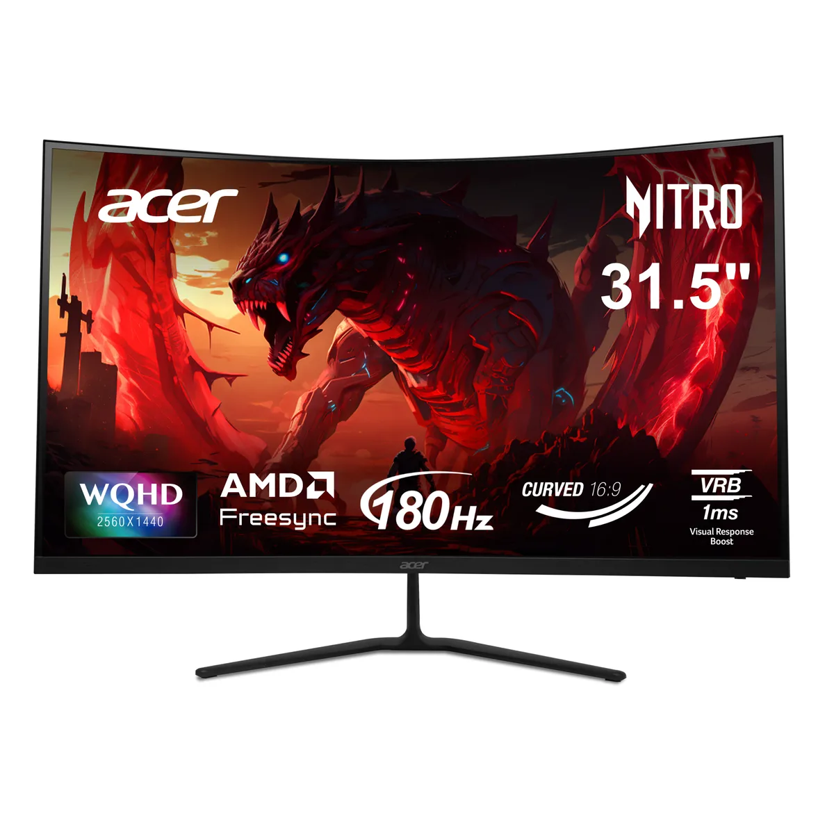 Acer America Acer America UM.HE3AA.101 Nitro ED323QU P1bmiipx 31.5" 2560x1440 180Hz 1000R curved gaming monitor — Produktfoto