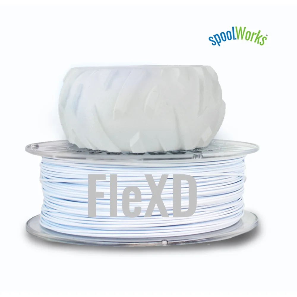E3D Online E3D Online spoolWorks FleXD Semi-flexible TPU Filament 2.85mm 500g Bright White02 3d printers accessory — Produktfoto