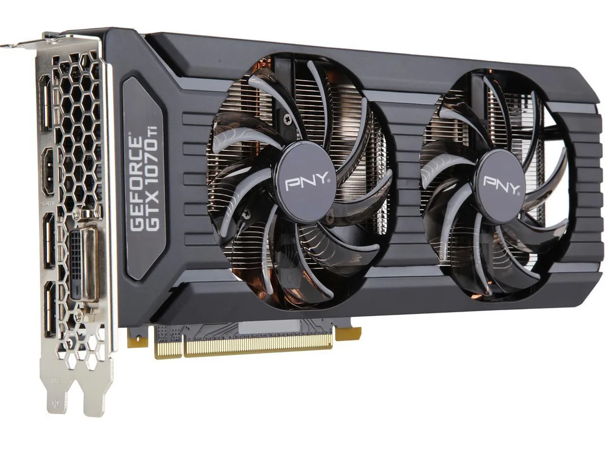 PNY GeForce GTX 1070 Ti graphics card dual-fan cooler metal backplate