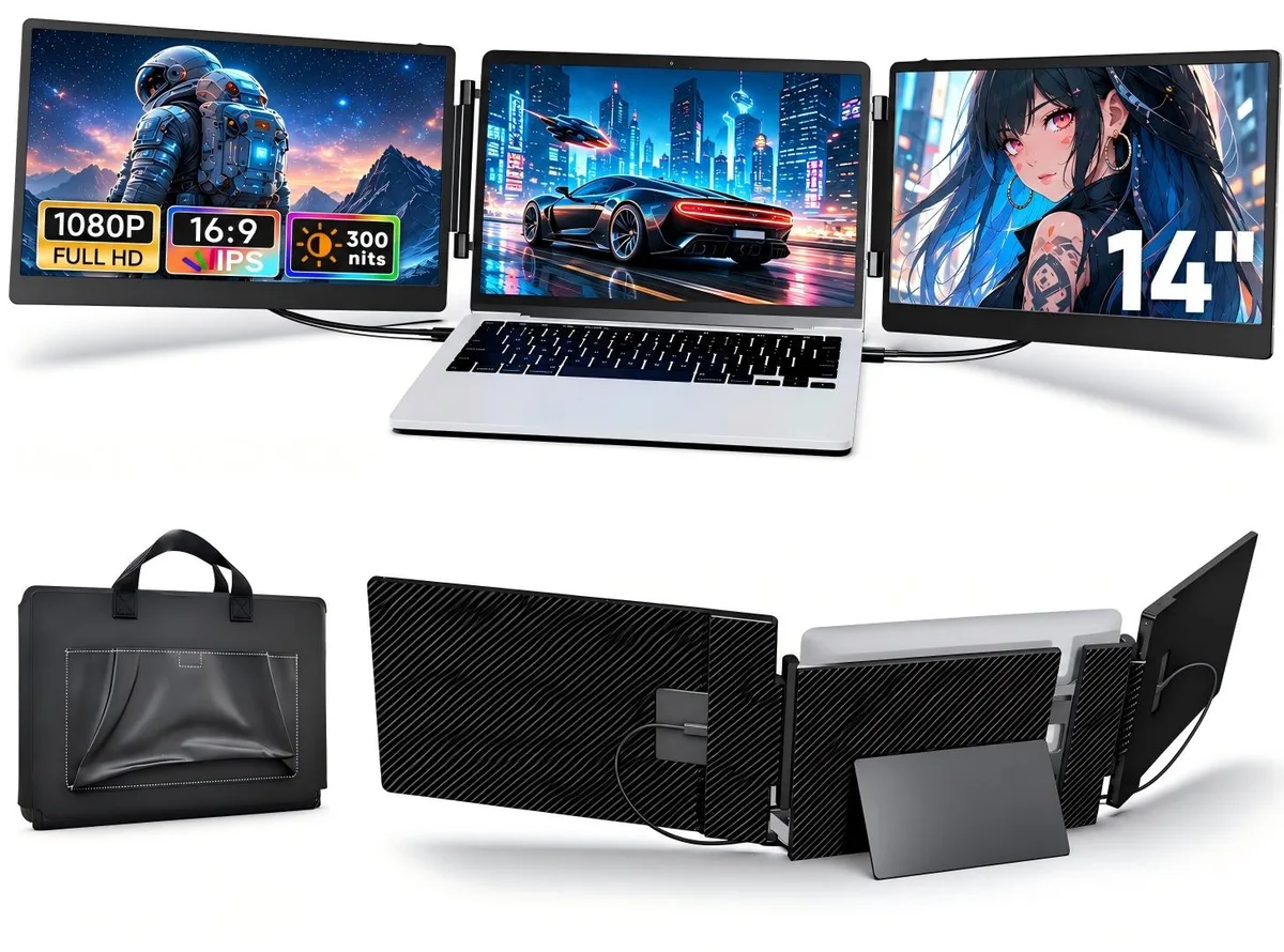 Laptomo Laptomo 14" Triple Portable Monitor 1080P IPS 60Hz — termékfotó