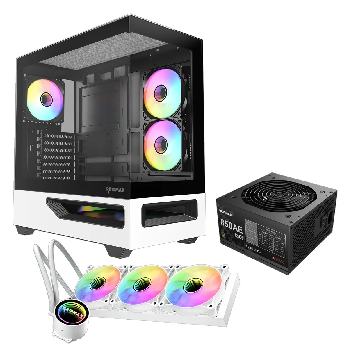 Raidmax Raidmax H200 Bundle with 360mm AIO and 850W PSU PC case — photo du produit