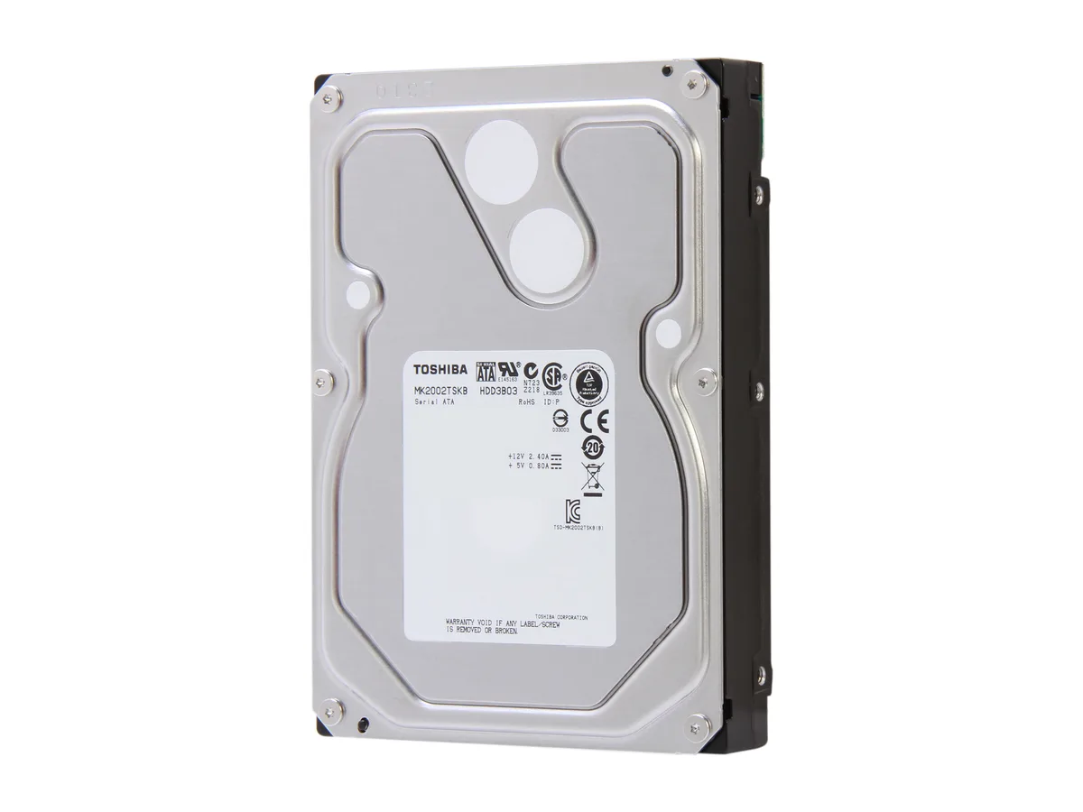Silver 3.5-inch bare enterprise hard drive with SATA connector and exposed circuit board