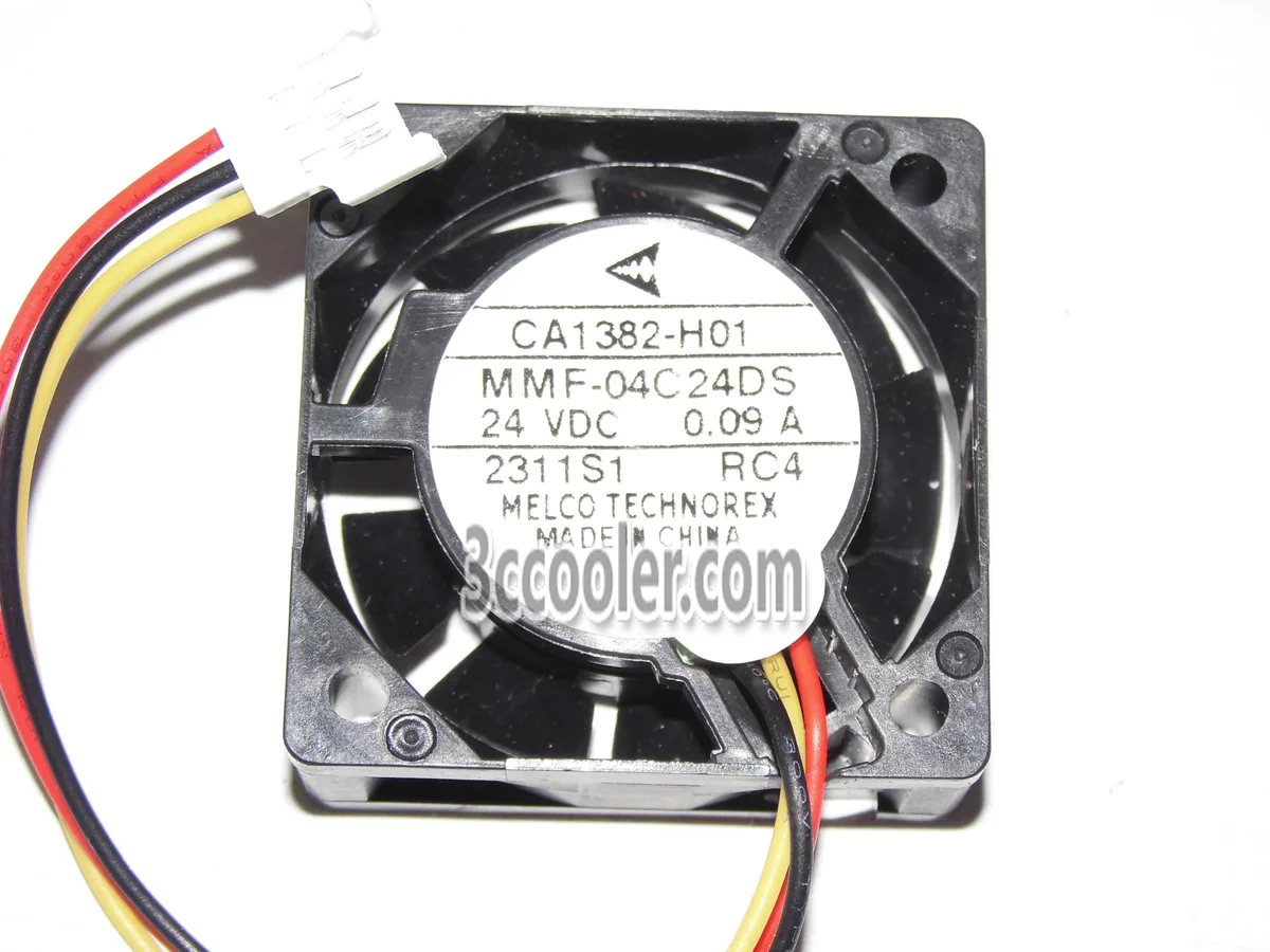 Black 40mm square cooling fan with 3-pin connector