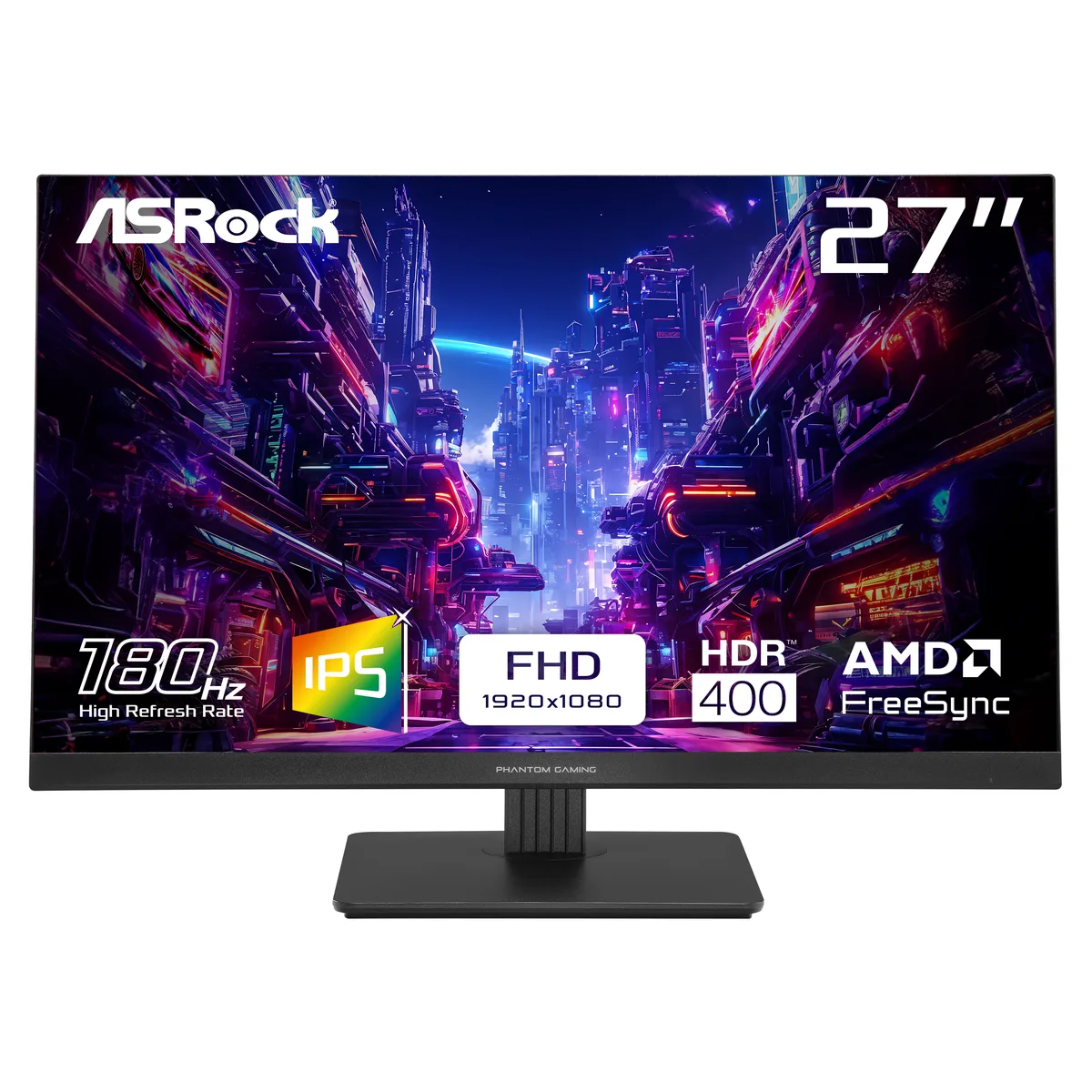 ASRock Phantom Gaming ASRock Phantom Gaming PG27FFT1B 27" 180Hz IPS gaming monitor — product photo