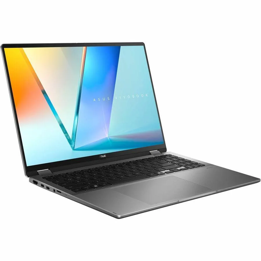 Matte gray 16 inch convertible laptop with 360 degree hinge and touchscreen
