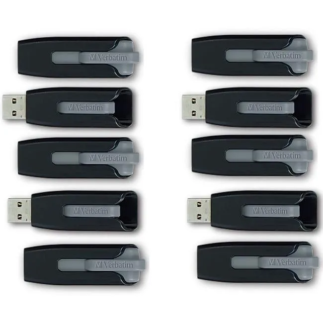 VERBATIM Verbatim 70894 Store 'n' Go V3 32GB USB 3.2 Gen1 Flash Drive 10pk Gray — φωτογραφία προϊόντος
