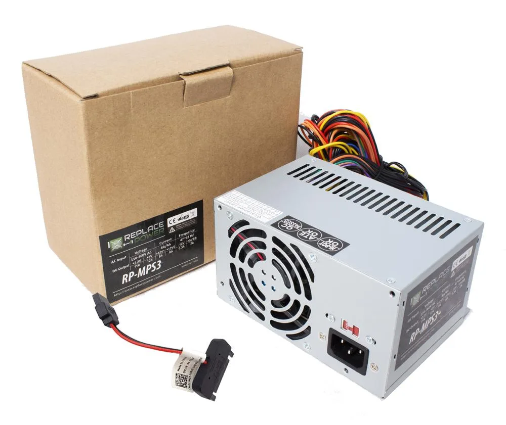 Grey ATX power supply unit with single fan