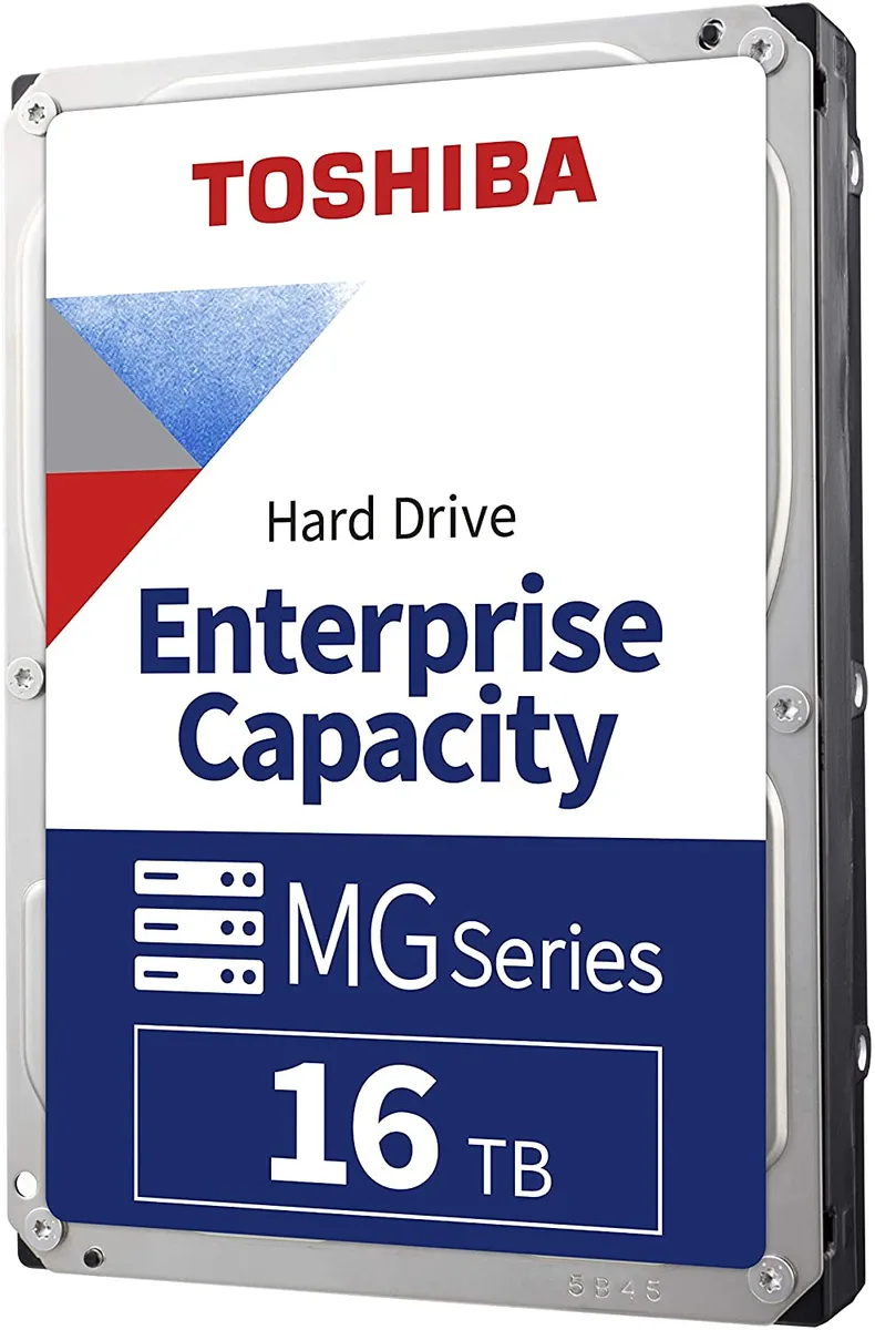 Standard 3.5-inch silver hard drive with silver label