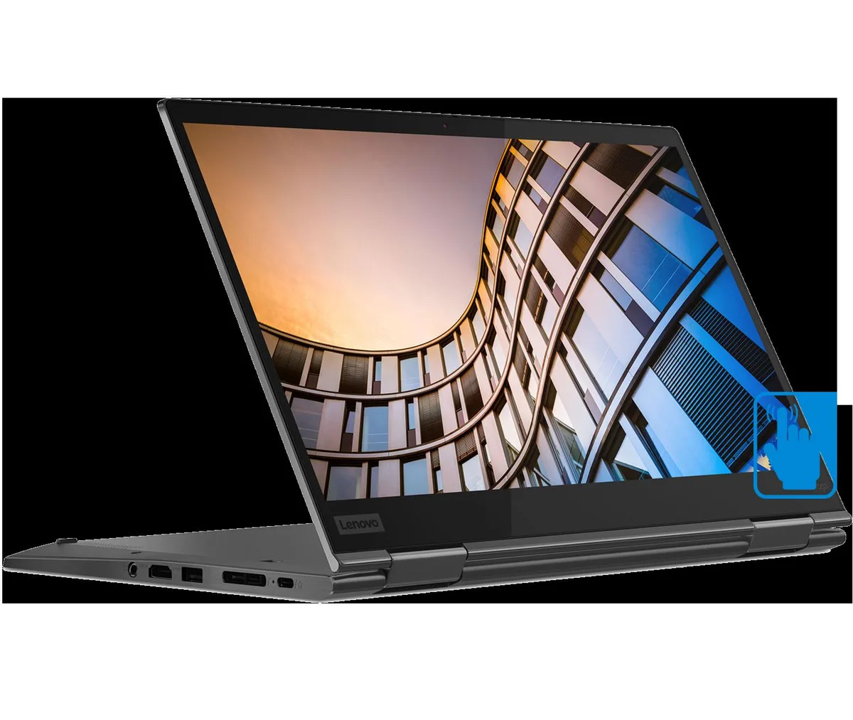Black Lenovo ThinkPad X1 Yoga 2in1 14.0 inch touchscreen laptop, thin and light design