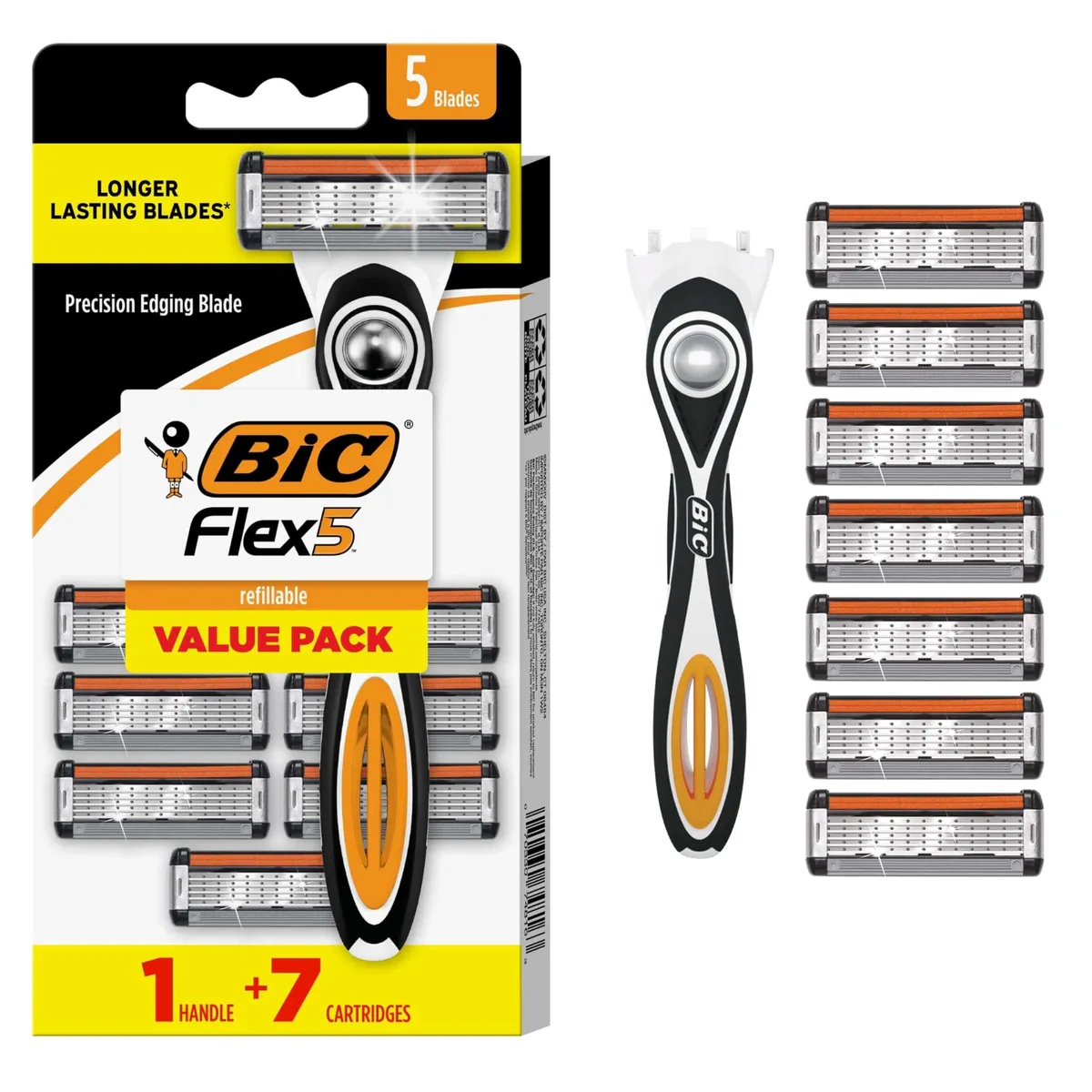  BIC SH5KP7C-D-BLK Flex 5 Refillable Razor 5 Blades 1 Handle 7 Cartridges — product photo