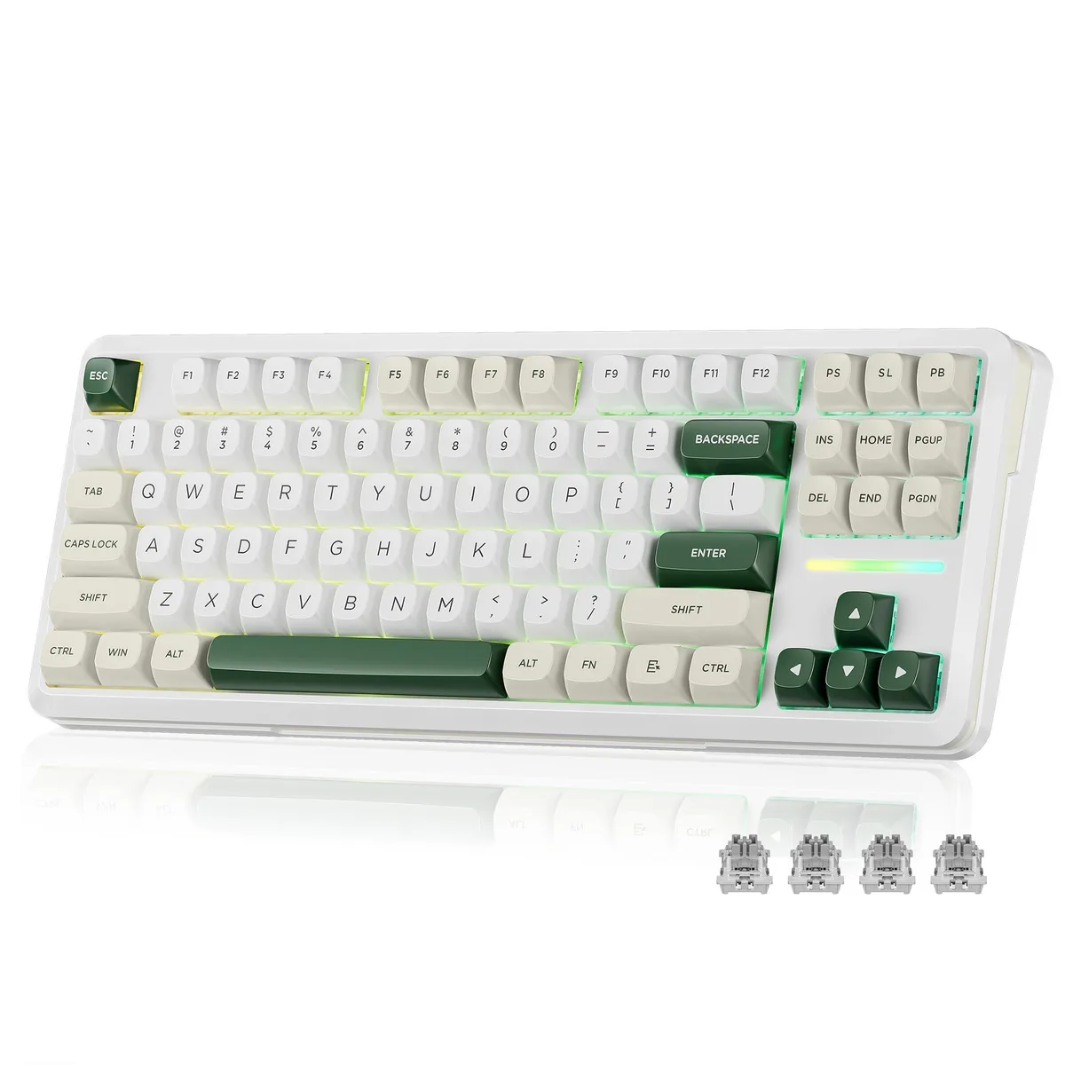 Black compact mechanical keyboard with 81 keys and RGB backlighting