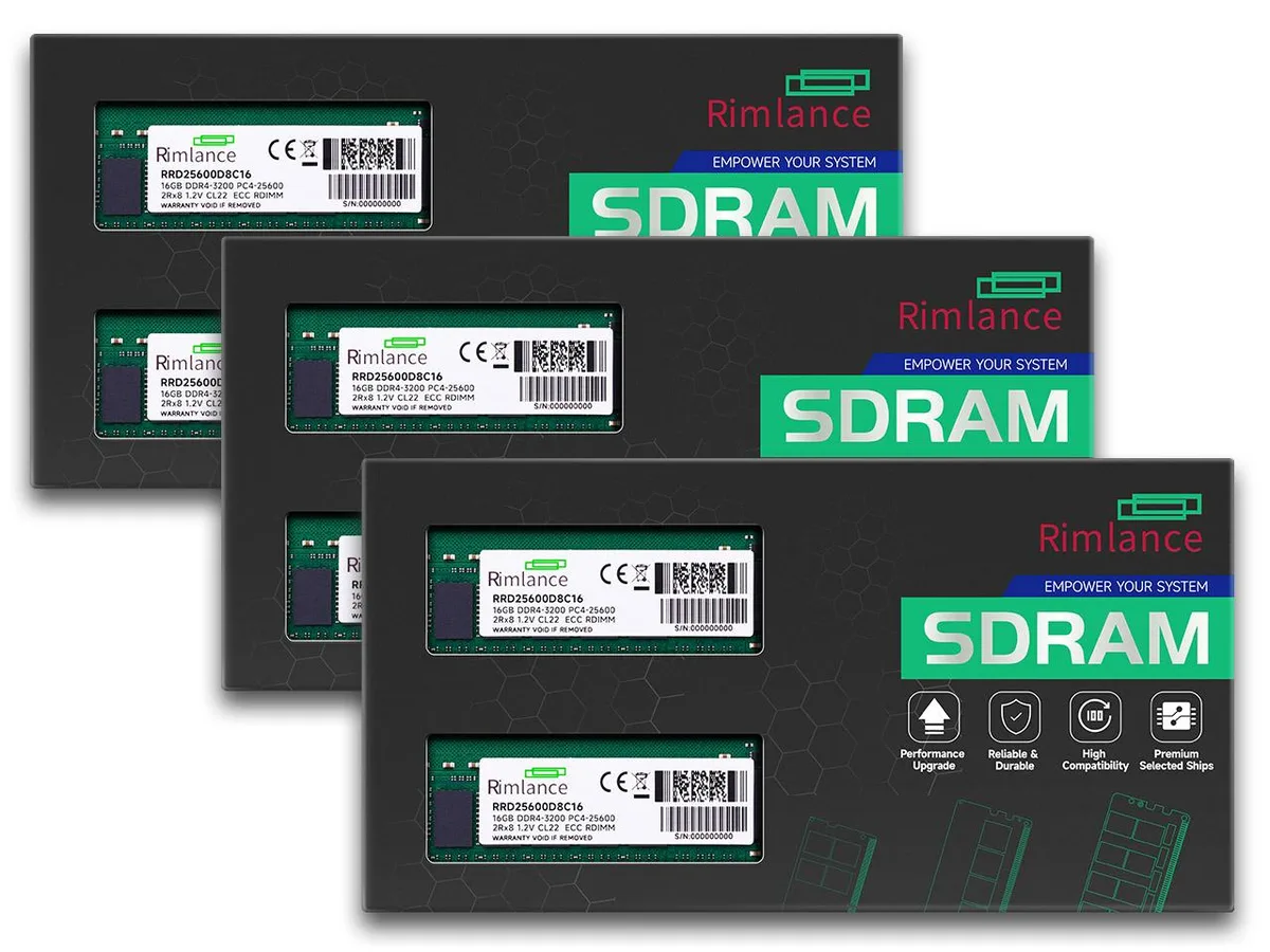 RIMLANCE RIMLANCE 96GB (6x16GB) DDR4 3200MHz ECC Registered RDIMM Server Memory Kit — product photo