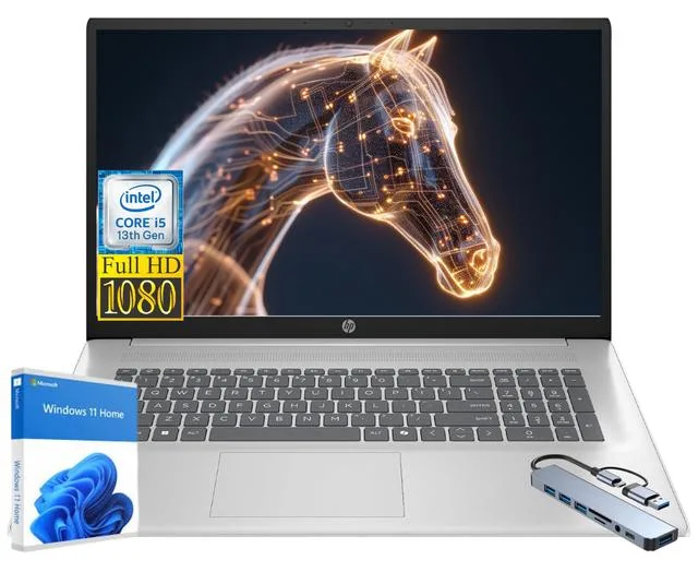 HP HP 17 laptop Intel Core i5-1334U 12GB 256GB NVMe 17.3" FHD Silver — photo du produit