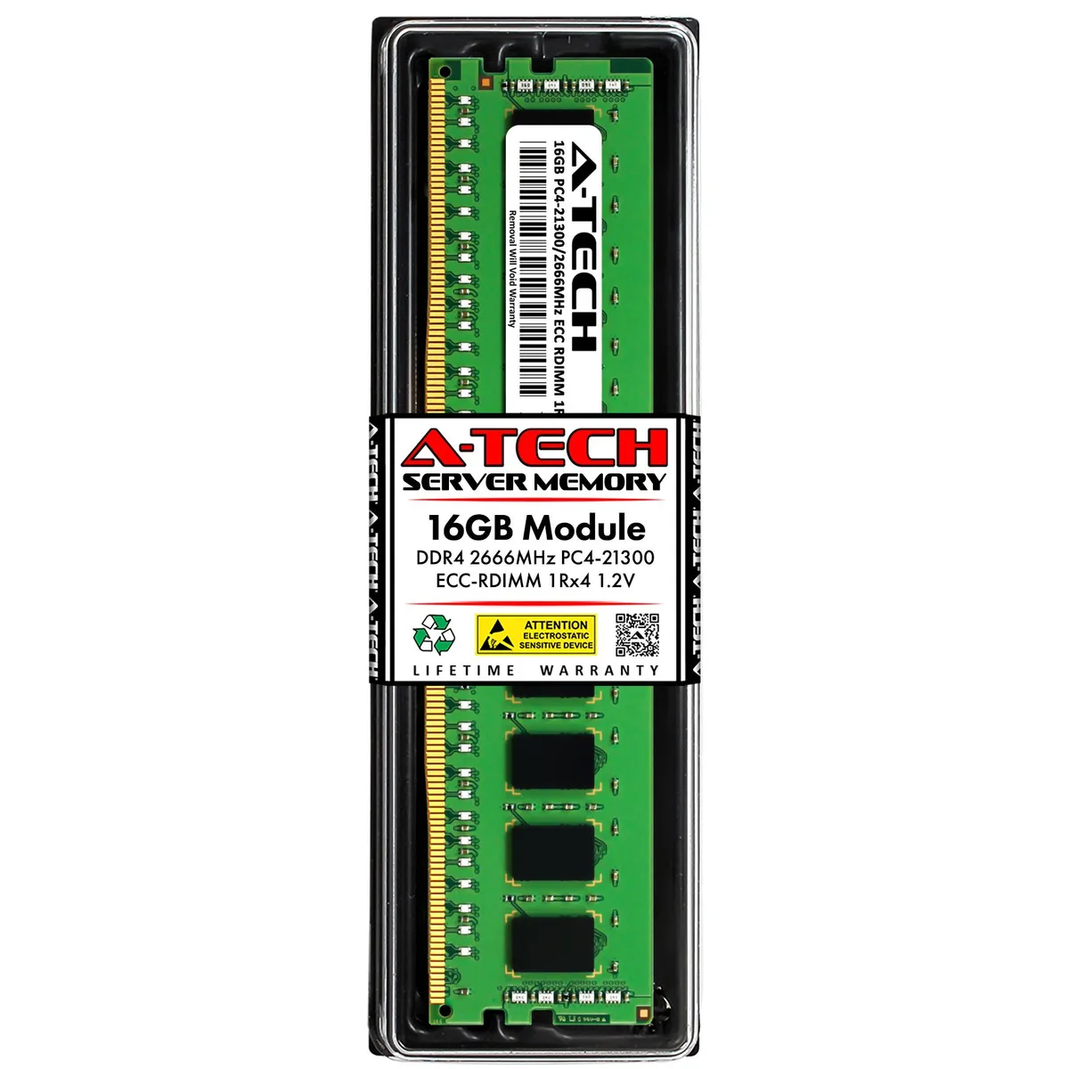 A-Tech A-Tech 16GB DDR4 2666MHz ECC RDIMM 1Rx4 Server RAM — photo du produit