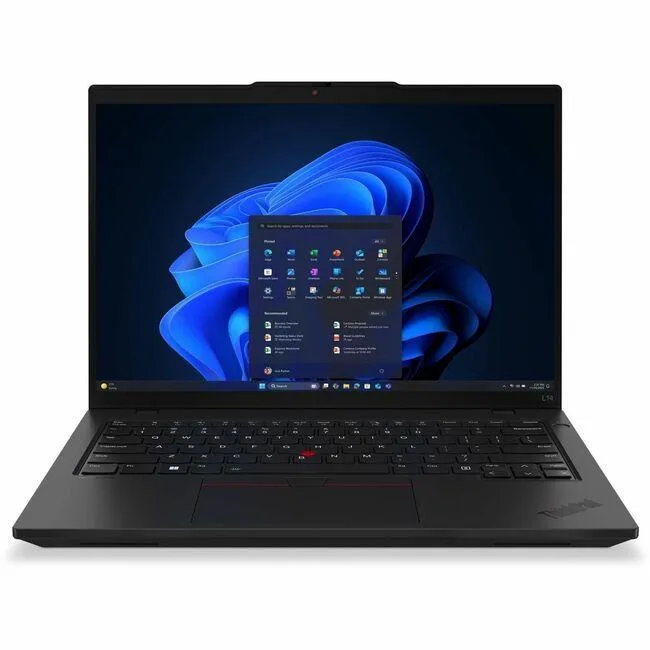 Black 14 inch laptop closed, matte finish, ThinkPad branding