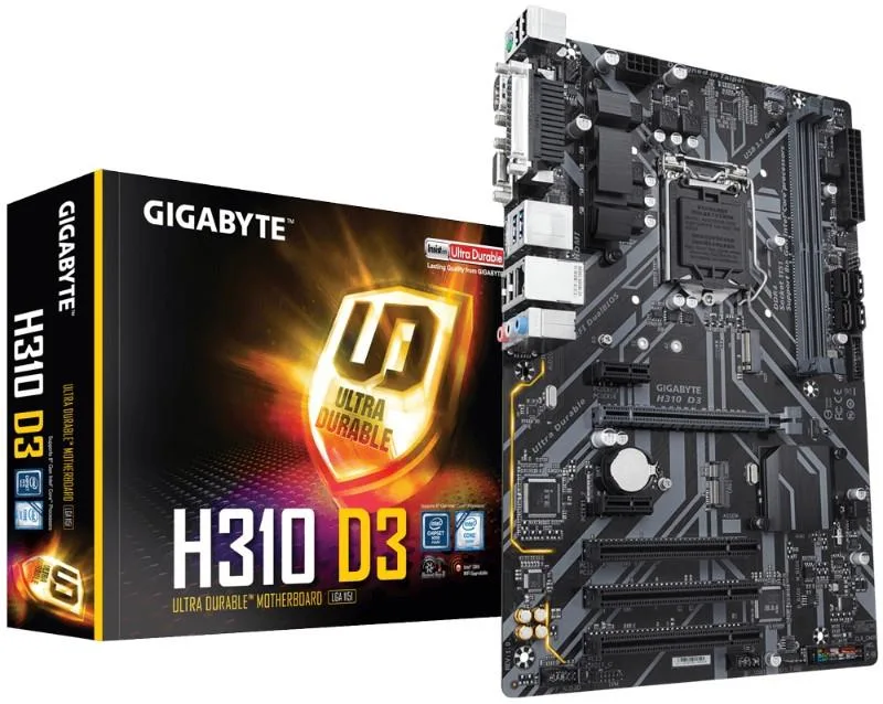 GIGABYTE GIGABYTE H310 D3 LGA 1151 DDR4 ATX Intel motherboard — photo du produit