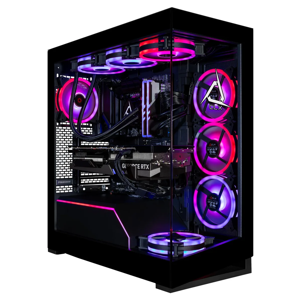 CLX Gaming CLX Gaming TGMHORRTZ5305BM Ryzen 9 9950X3D 96GB DDR5 RTX 5090 32GB GDDR7 2TB NVMe 8TB HDD gaming PC — product photo