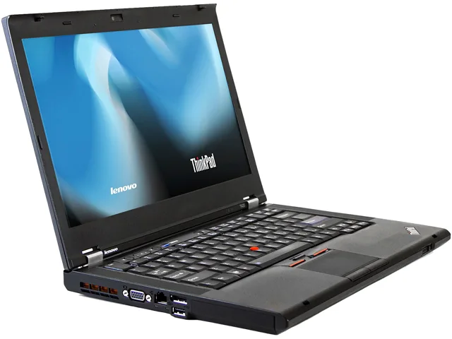 Black ThinkPad T420 14.0 inch laptop, matte finish, DVDRW slot visible