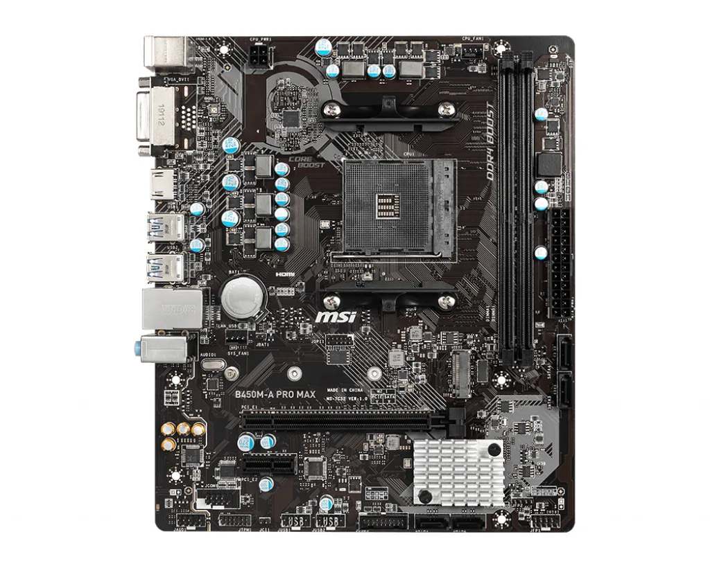 MSI MSI B450M-A PRO MAX AMD motherboard ATX AM4 B450 64GB DDR4 — ภาพสินค้า